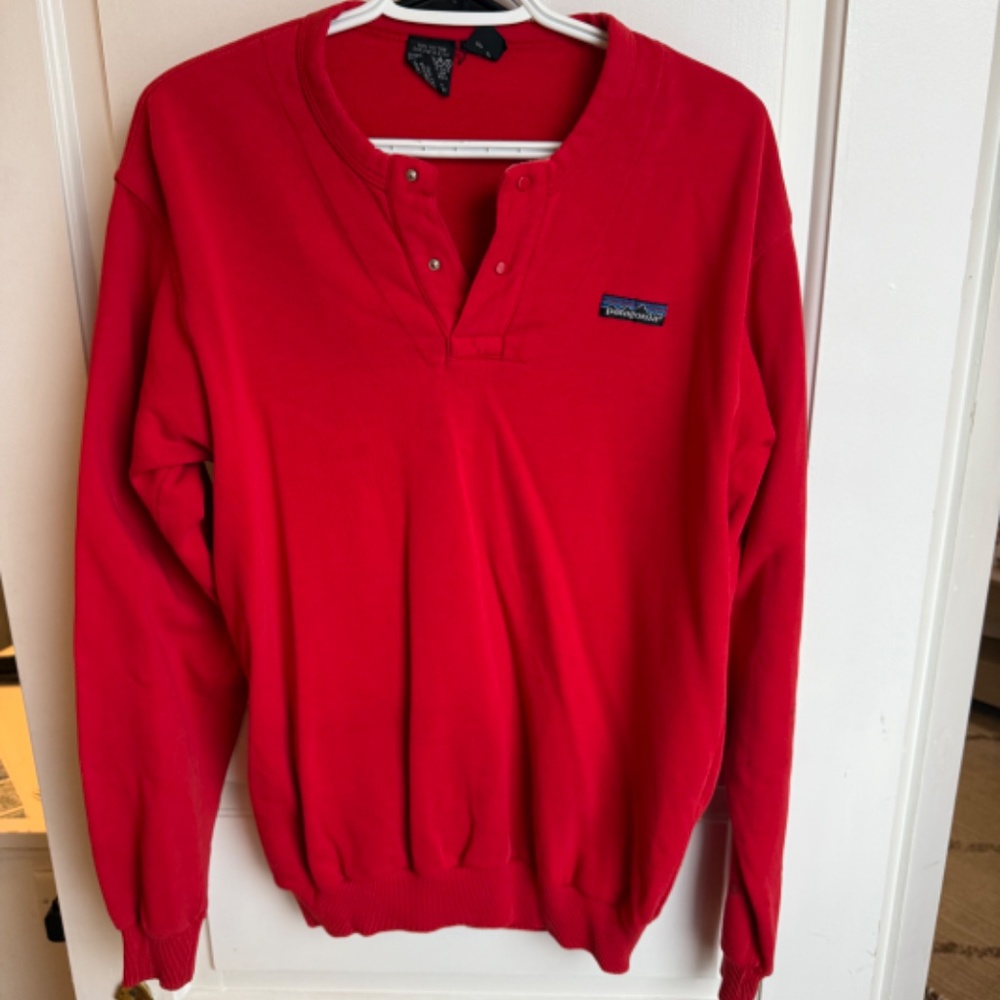 Vintage Patagonia 1/4 Pullover Sweater Red Large USA